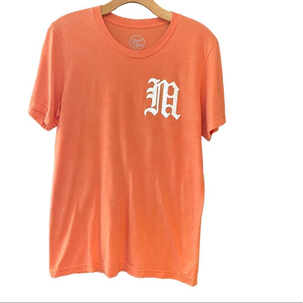 Dyme Lyfe Sz M University of Miami UM Hurricanes Orange Cotton Team T-Shirt